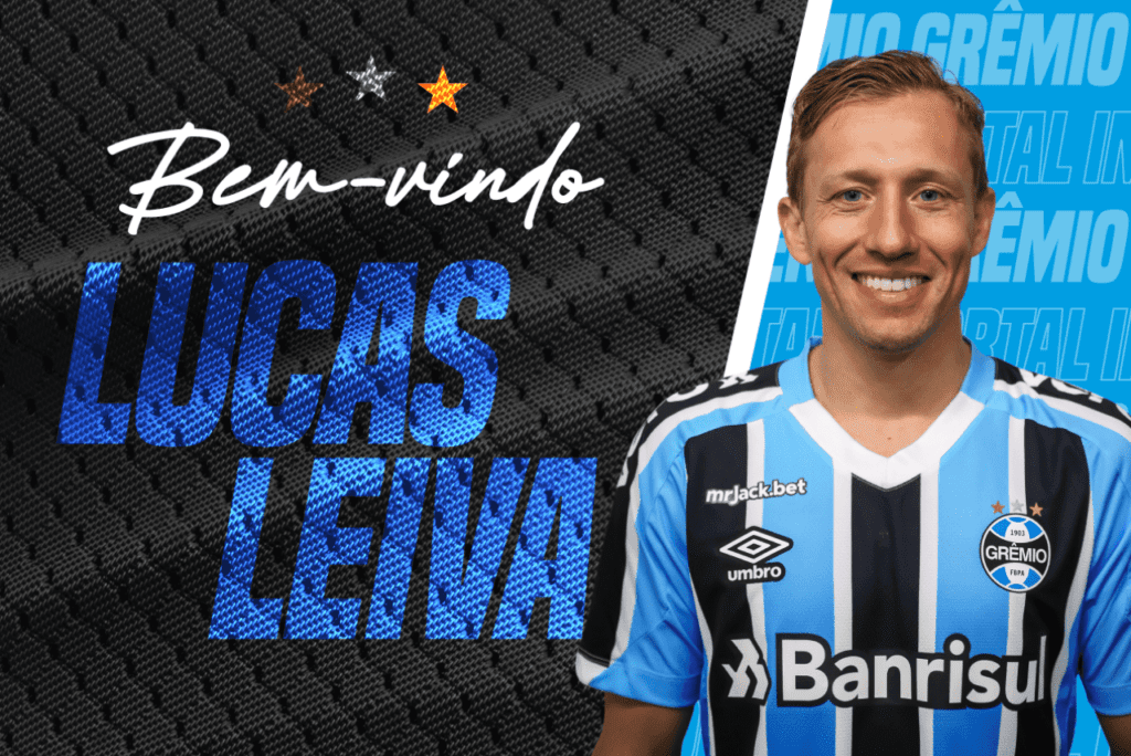 Anúncio da contratação de Lucas Leiva no Grêmio
