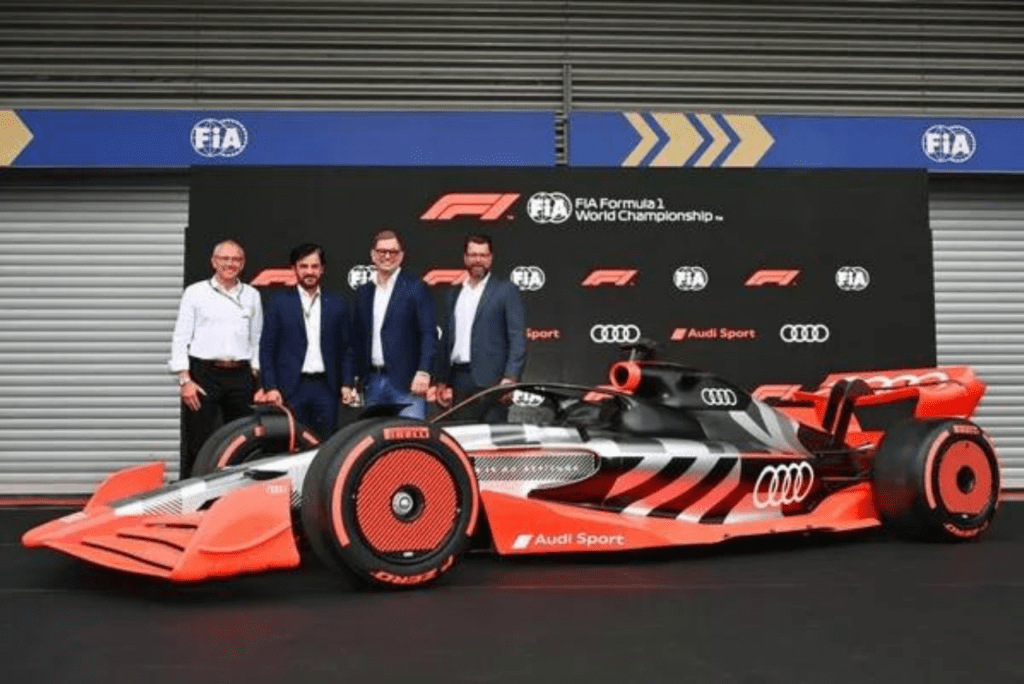 Carro em alusão à entrada da Audi na Fórmula 1