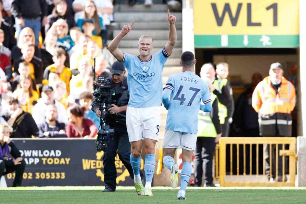 Com gol de Haaland, Manchester City goleia Wolverhampton na Premier League