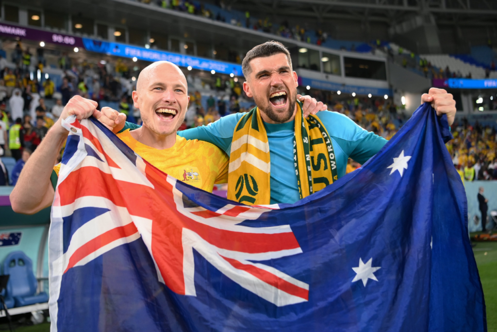 Jogadores da Austrália comemoram classificação