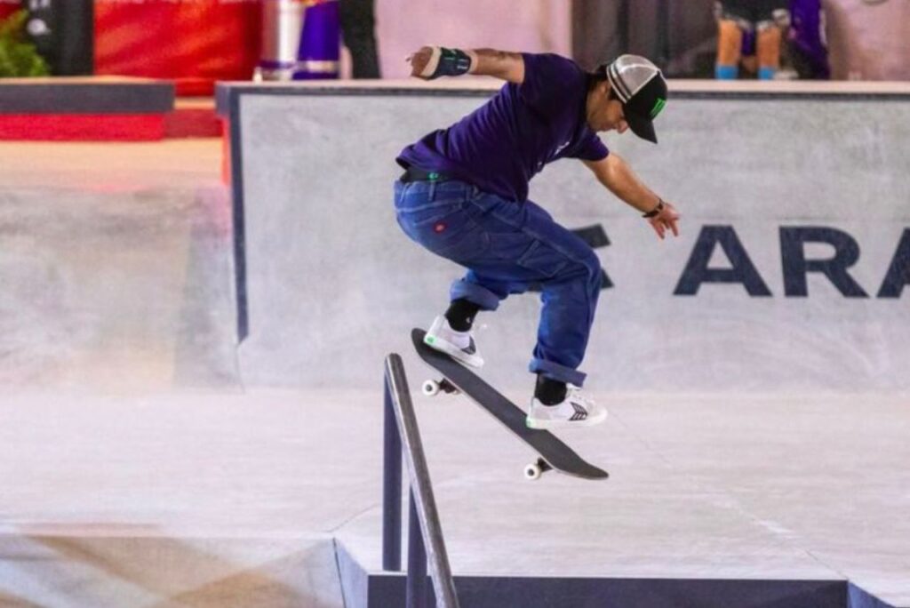 Kelvin Hoefler na disputa da final do Mundial de Skate