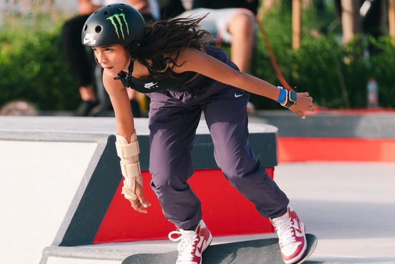 Rayssa Leal em prova do Mundial de Skate