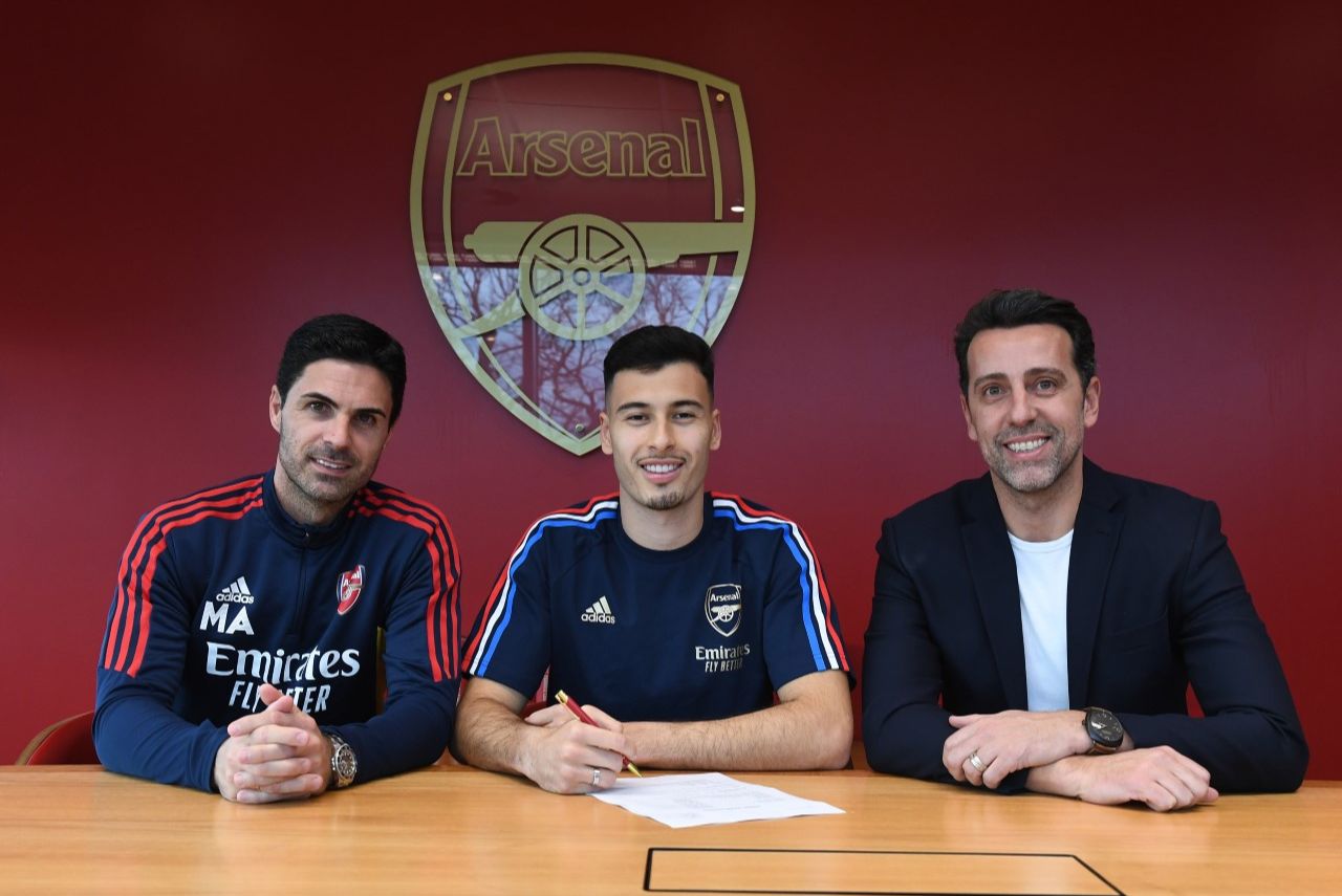 Mikel Arteta, Gabriel Martinell e Edu Gaspar, do Arsenal