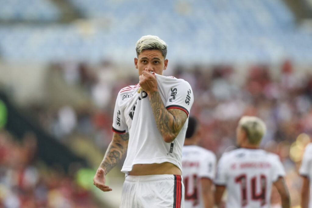 Pedro é eleito Rei da América: Atacante Pedro, comemora gol pelo Flamengo