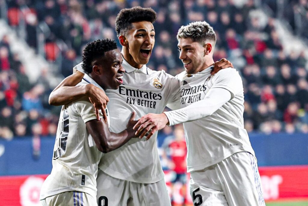 Real Madrid vence Osasuna - Vini Jr., Alvaro e Valverde em jogo do Real Madrid