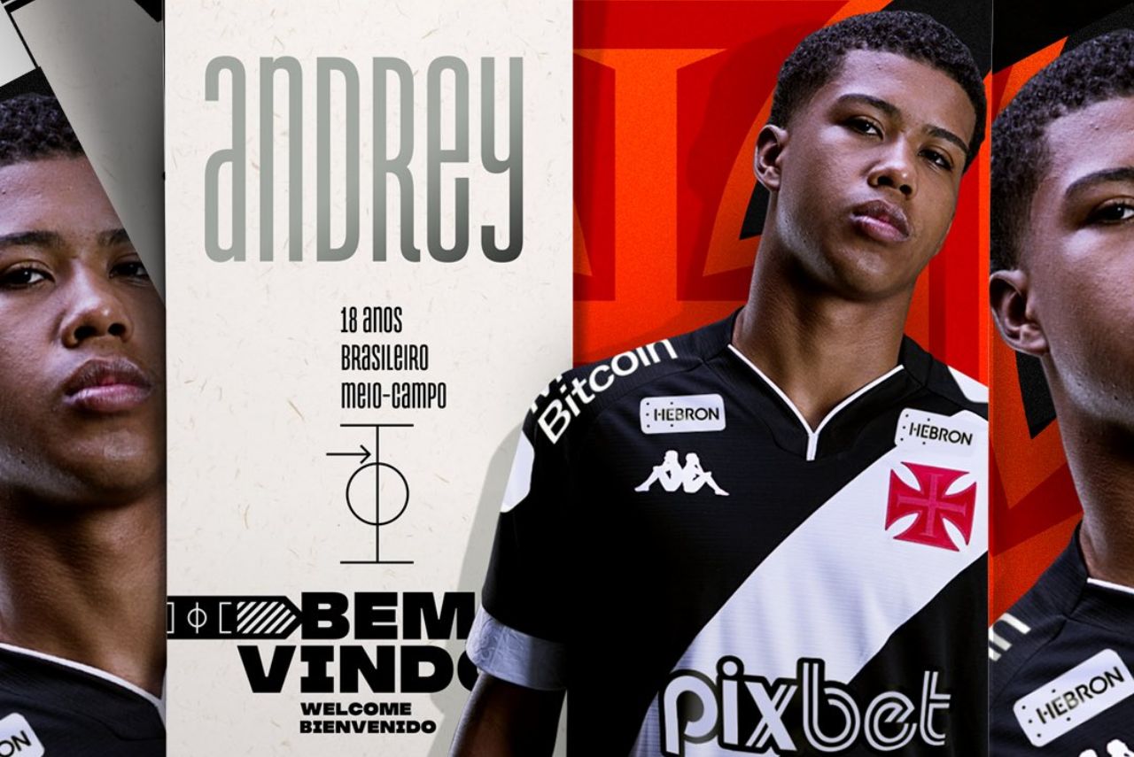 Banner de Divulgação do Vasco à contratação de Andrey Santos