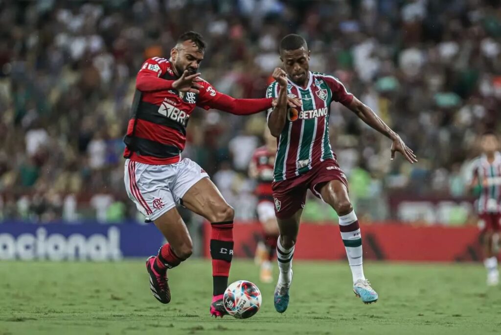 Lance de jogo Fluminense x Flamengo no Carioca 2023