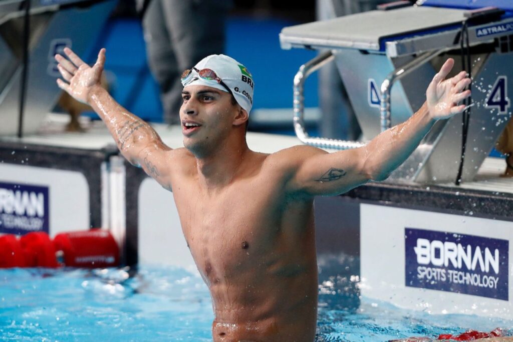 Guilherme Costa na prova dos 1.500m da natação nos Jogos Pan-Americanos