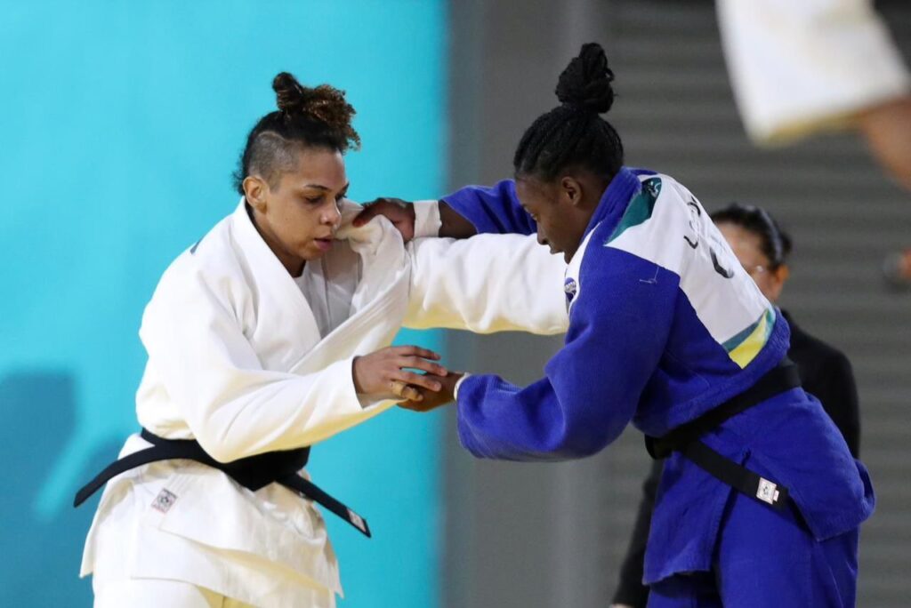 Judoca Samanta Soares em luta dos Jogos Pan-Americanos Santiago 2023