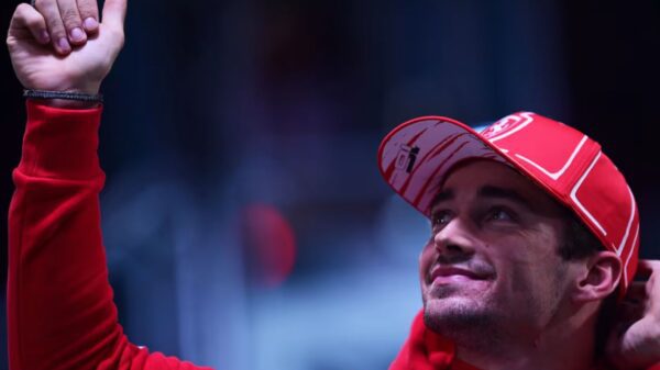 Piloto Charles Leclerc, da Ferrari, no GP de Las Vegas da Fórmula 1