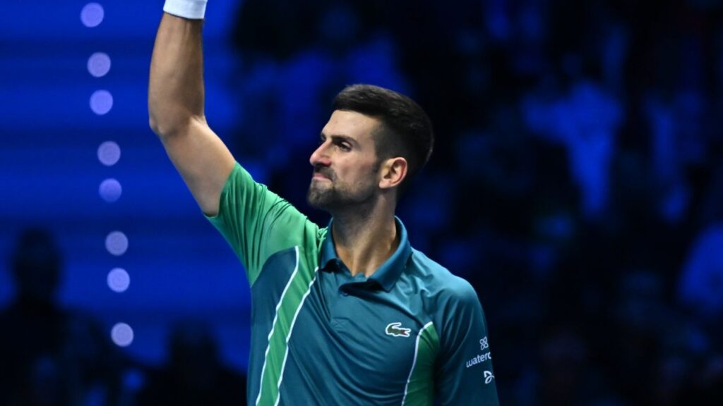 Novak Djokovic em jogo do ATP Finals