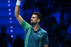 Novak Djokovic em jogo do ATP Finals