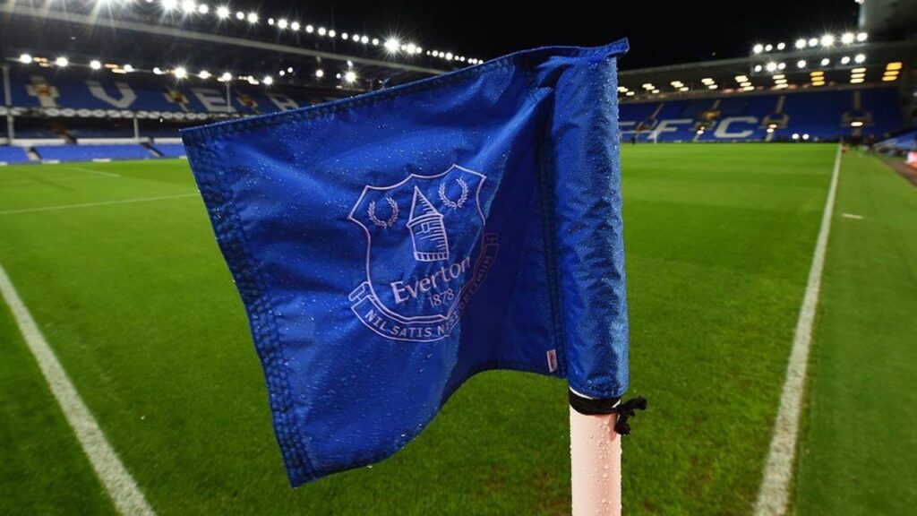 Bandeira do Everton no estádio do clube