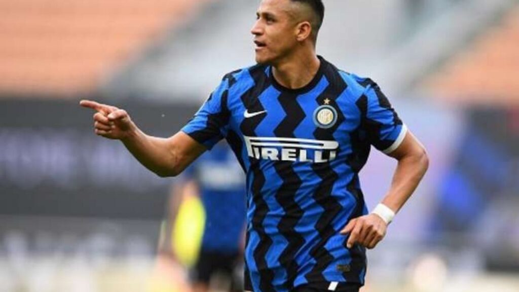 Atacante Alexis Sánchez em jogo da Inter de Milão