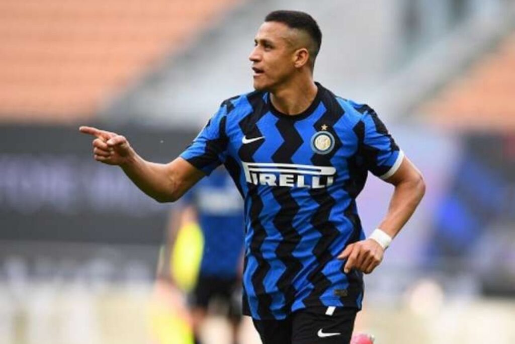 Atacante Alexis Sánchez em jogo da Inter de Milão