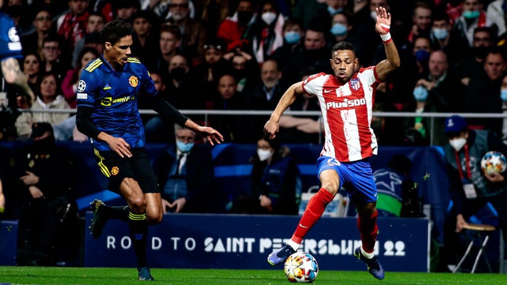 Rafael Varane, do Manchester United, e Renan Lodi, do Atlético de Madrid