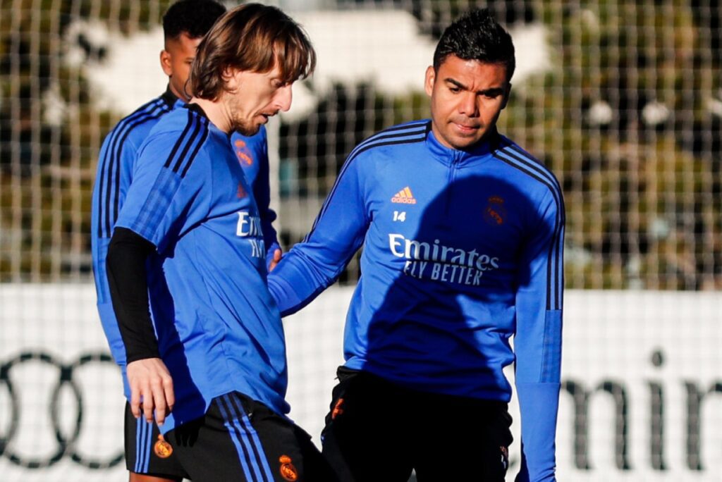 Casemiro e Modric, do Real Madrid