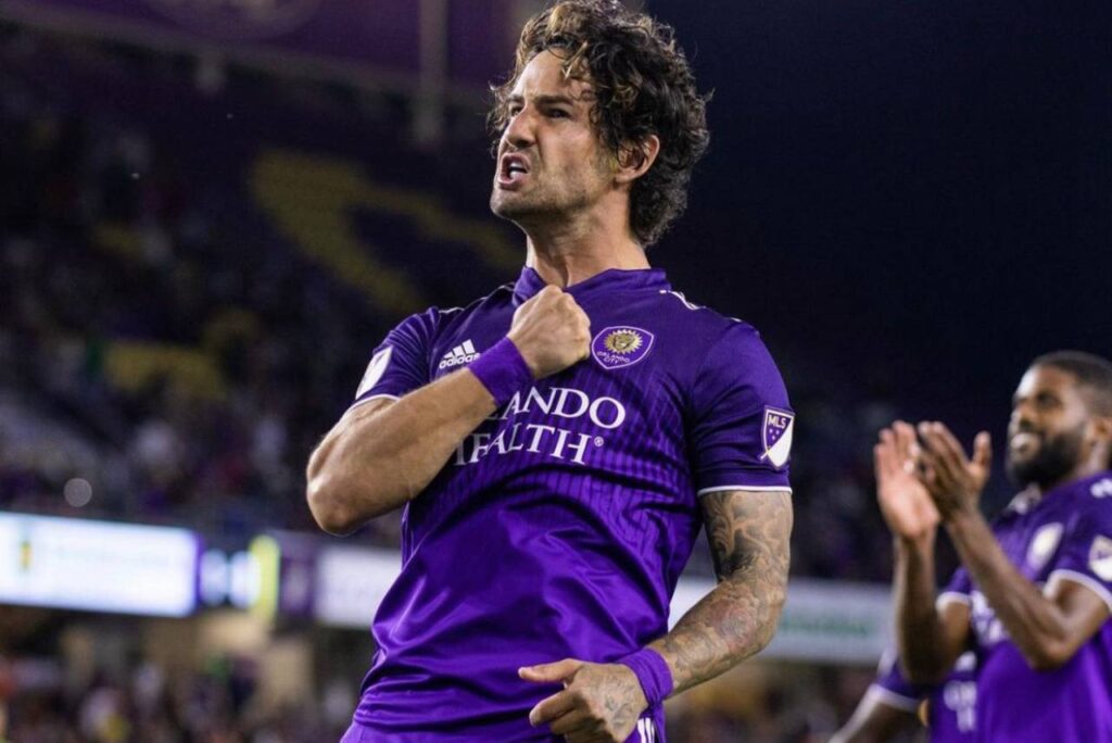 Pato deve voltar ao São Paulo: Atacante Alexandre Pato comemora gol pelo Orlando City