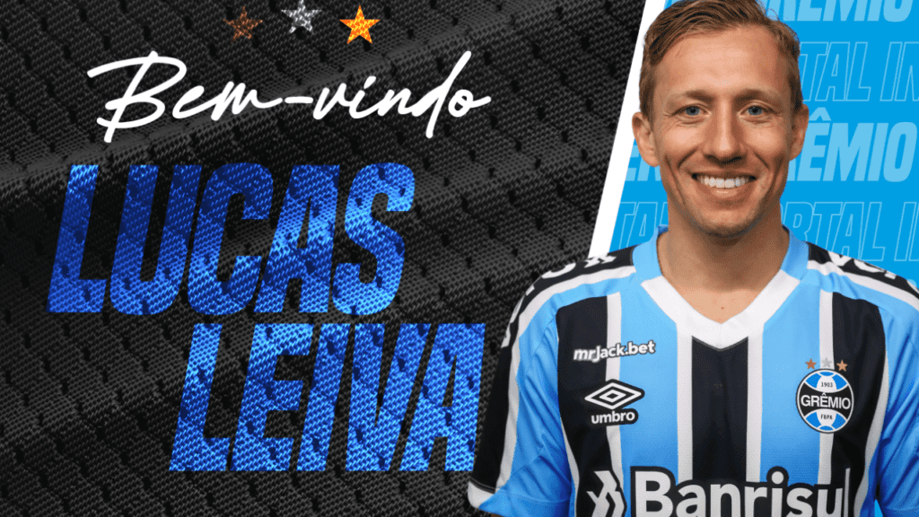 Anúncio da contratação de Lucas Leiva no Grêmio