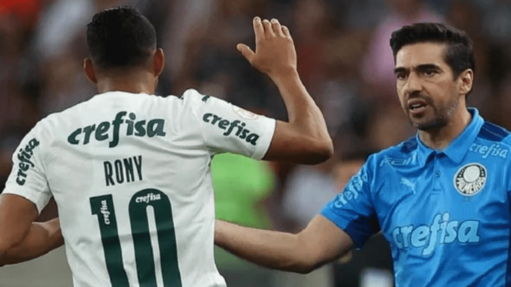 Atacante Rony e treinador Abel Ferreira, do Palmeiras
