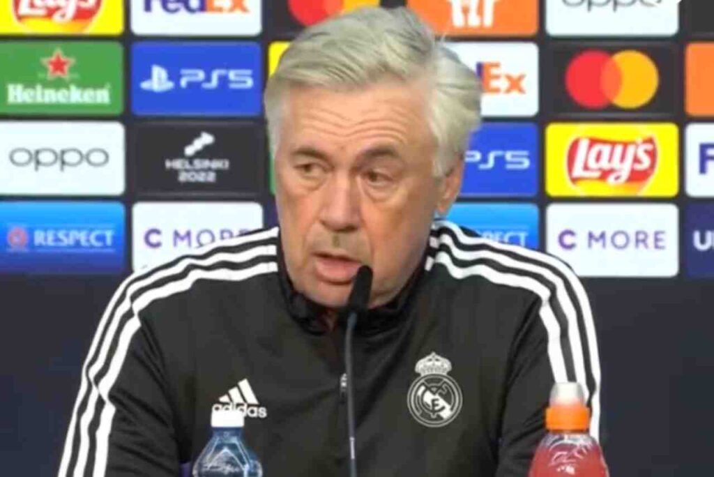 Treinador Carlos Ancelotti, do Real Madrid, em entrevista coletiva