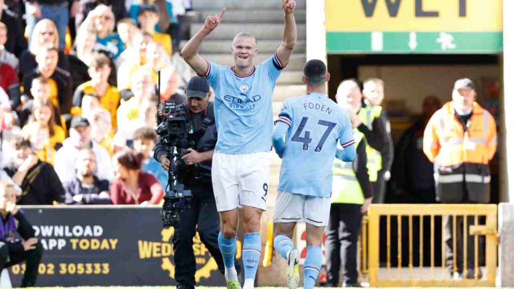 Com gol de Haaland, Manchester City goleia Wolverhampton na Premier League