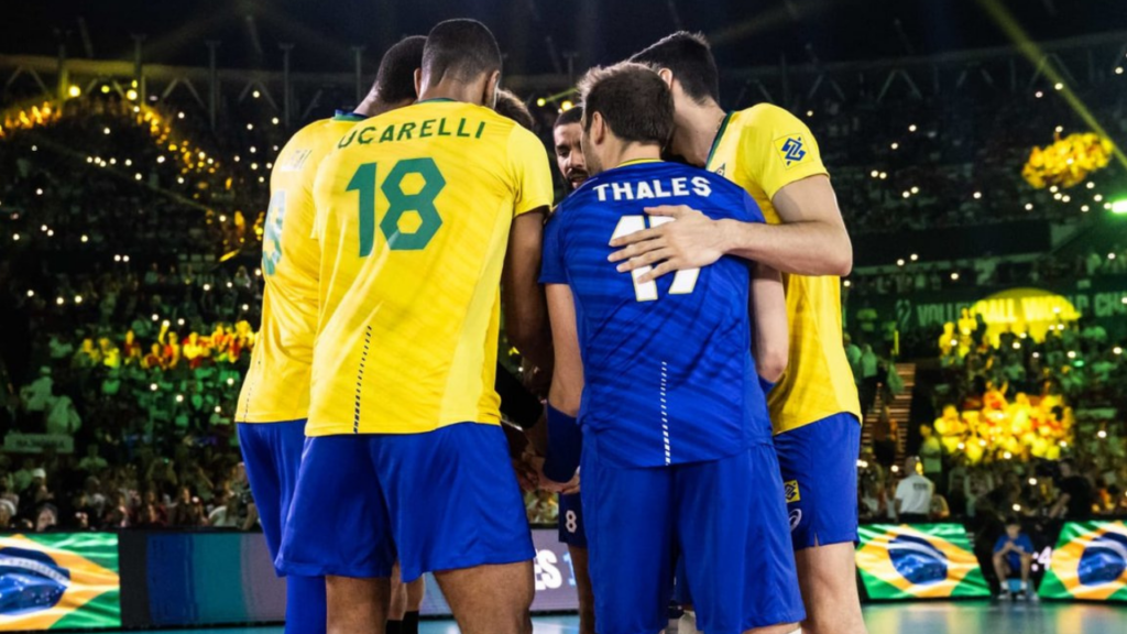 Seleção Brasileira de Vôlei antes de jogo do Mundial de Võlei, na Polônia