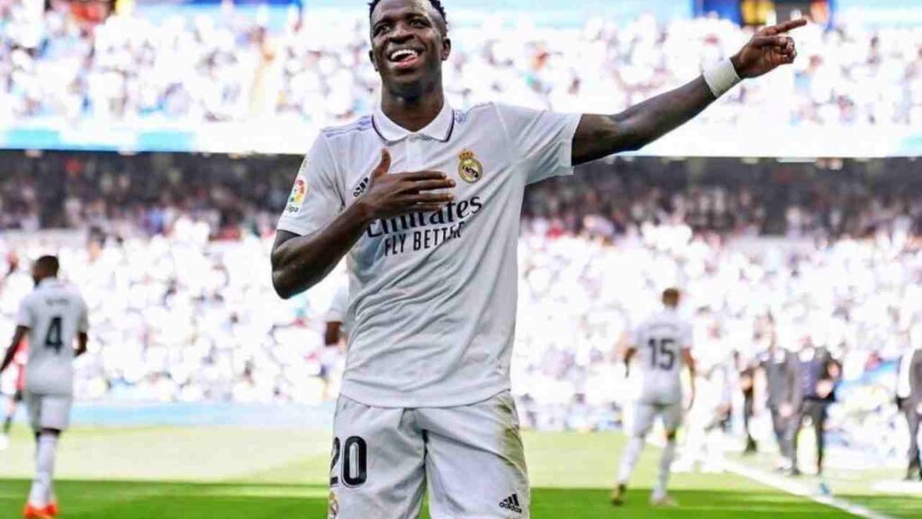 Atacante Vini Jr., do Real Madrid, na Champions