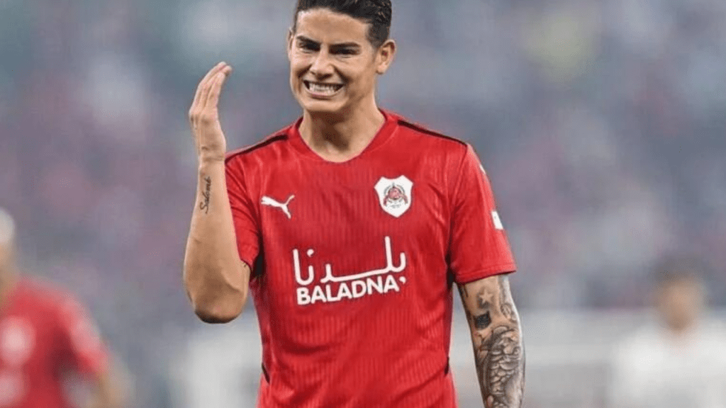 Meia James Rodríguez, em jogo do Al-Rayyan