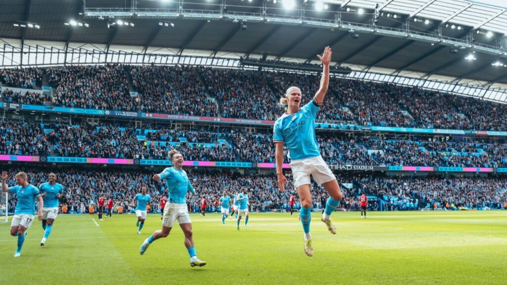 Haaland faz hat-trick e City goleia United pela Premier League