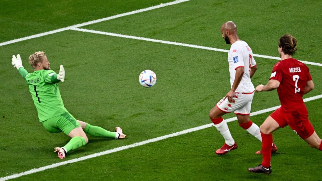 Lance de Dinamarca x Tunísia, na Copa do Mundo