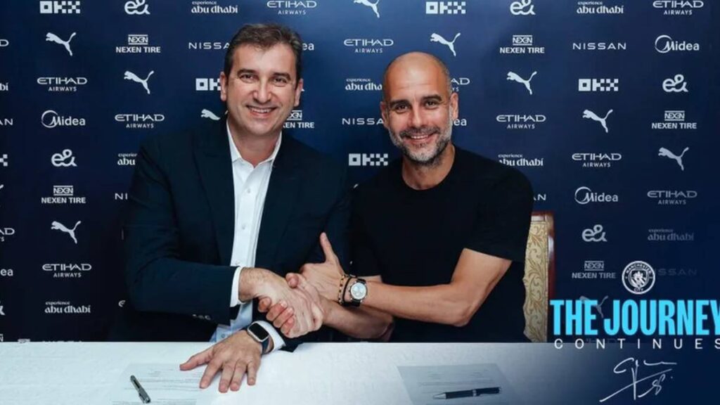 Manchester City oficializa renovação com Pep Guardiola Foto: Divulgação