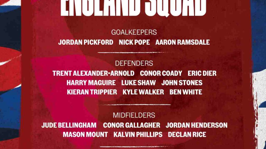 Convocação da Inglaterra para a Copa do Mundo é divulgada; veja lista