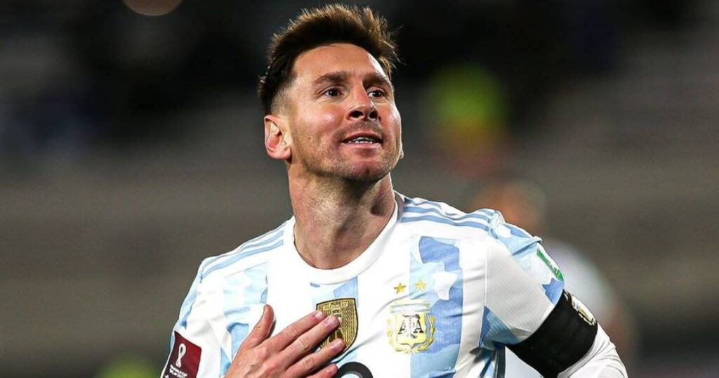 Lionel Messi em jogo da Seleção Argentina