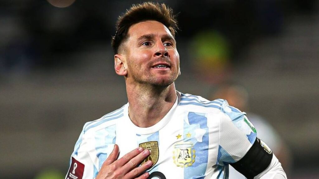 Lionel Messi em jogo da Seleção Argentina