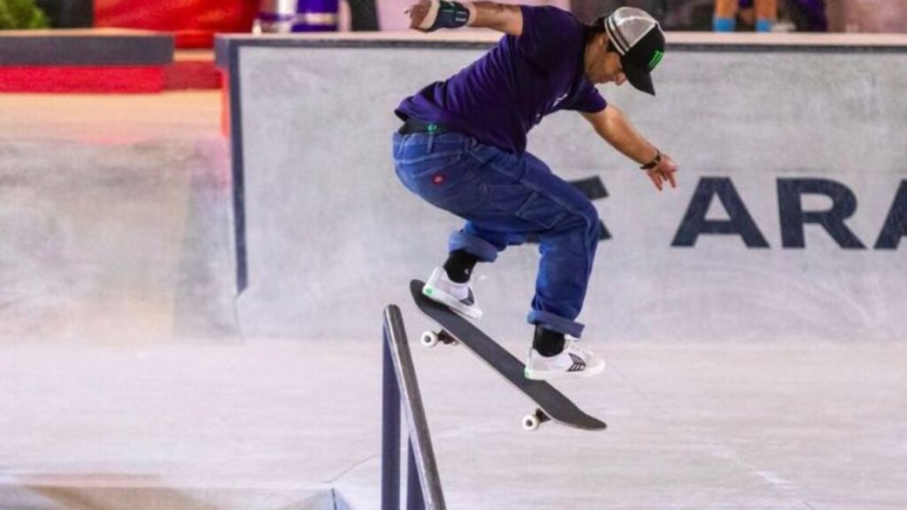 Kelvin Hoefler na disputa da final do Mundial de Skate