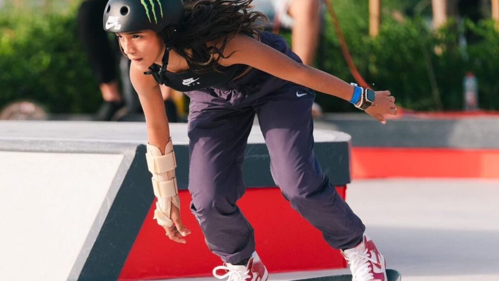 Rayssa Leal em prova do Mundial de Skate