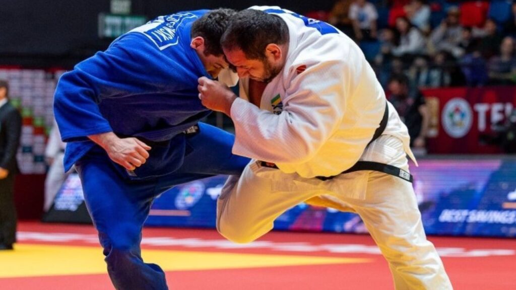 Luta do brasileiro Rafael Silva no Grand Slam de Judô de Tel Aviv