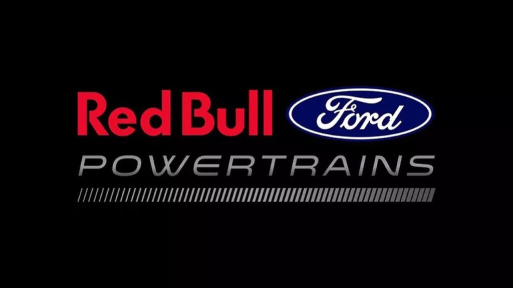 Logomarca da Red Bull e Ford Powertrains na Fórmula 1