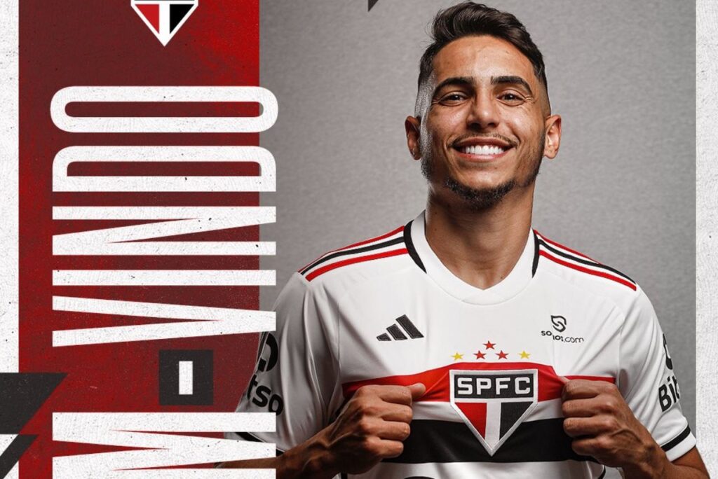 São Paulo anuncia Raí Ramos: Arte de anúncio de Raí Ramos como jogador do São Paulo