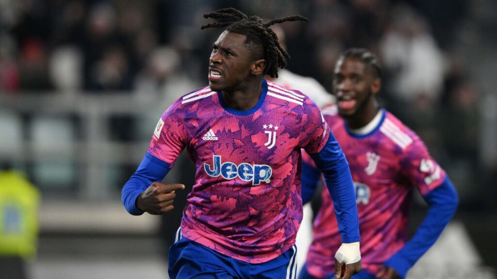 Juventus compra Moise Kean: Atacante Moise Kean comemora gol pela Juventus