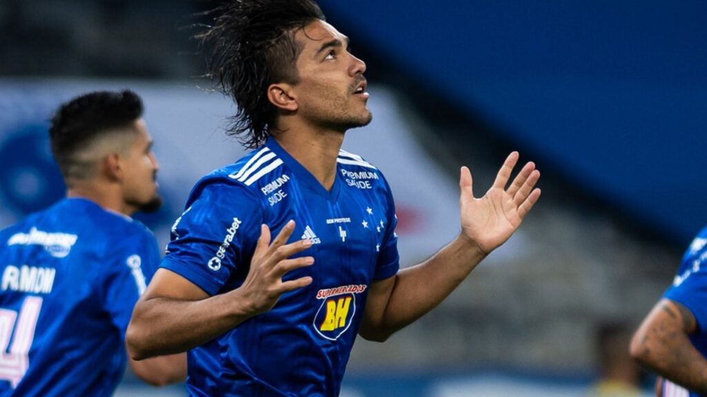 Independiente Del Valle contrata Marcelo Moreno: Marcelo Moreno comemora gol pelo Cruzeiro em 2020