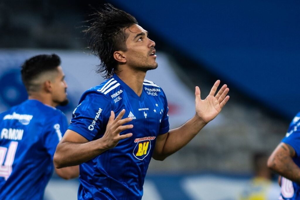 Independiente Del Valle contrata Marcelo Moreno: Marcelo Moreno comemora gol pelo Cruzeiro em 2020