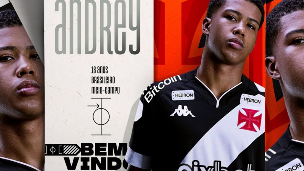 Banner de Divulgação do Vasco à contratação de Andrey Santos