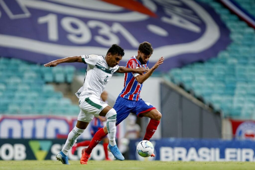 Lance do jogo Bahia x Goiás, no Brasileirão 2021