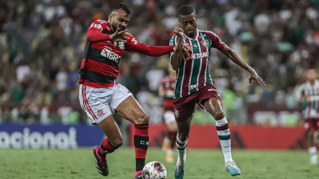Lance de jogo Fluminense x Flamengo no Carioca 2023