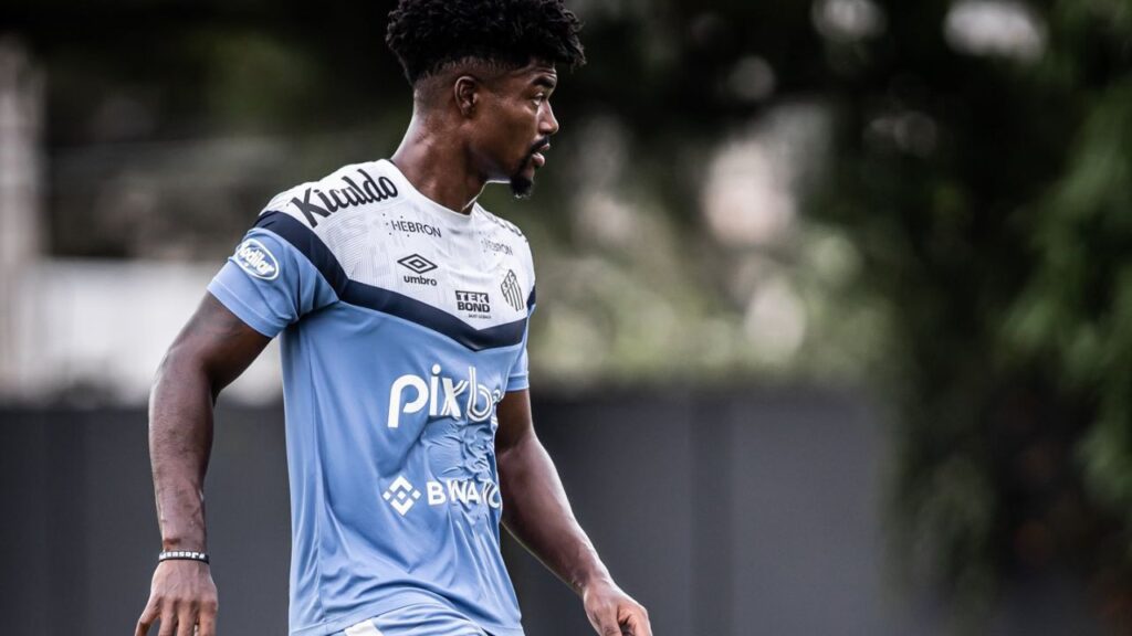 Santos afasta Eduardo Bauermann: Zagueiro Eduardo Bauermann em treino do Santos