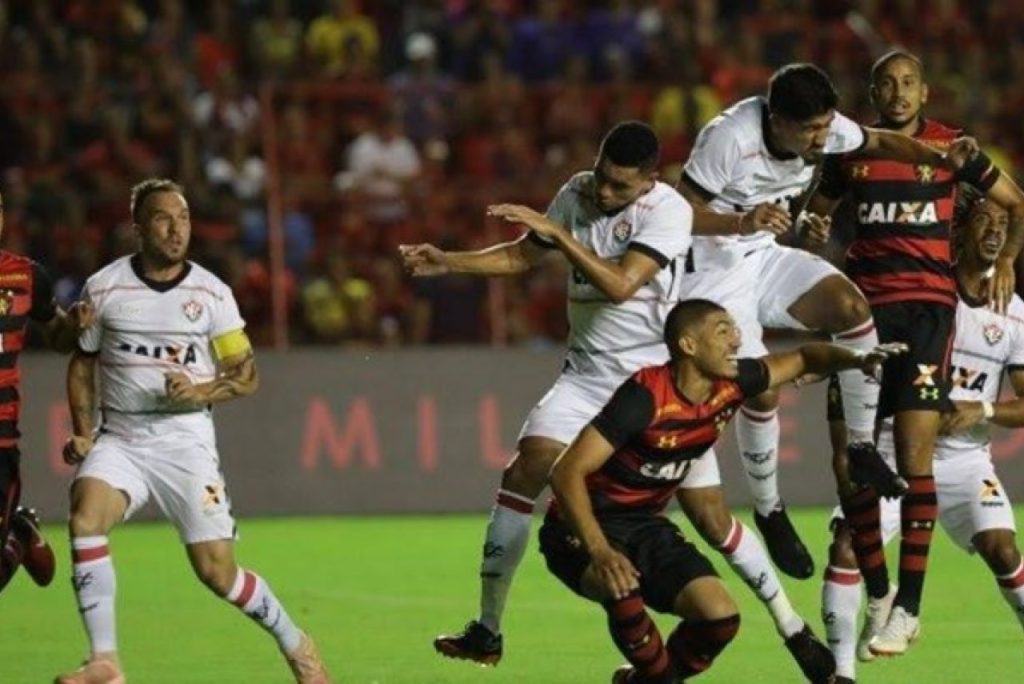 Lance do jogo Sport x Vitória no Brasileirão 2018