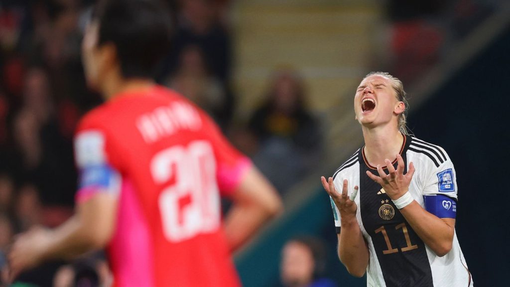 Alexandra Popp em jogo da Alemanha contra a Coreia do Sul na Copa do Mundo Feminina 2023