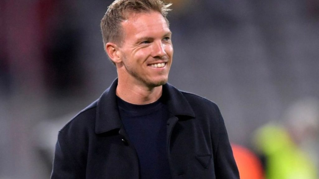 Treinador Julian Nagelsmann em jogo do Bayern de Munique